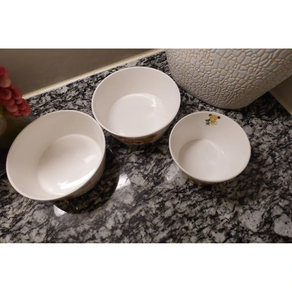 Set of 3 Toddler Bear Bowls | Kids‎ Dinnerware Set | Cute Animal Bowls | Baby